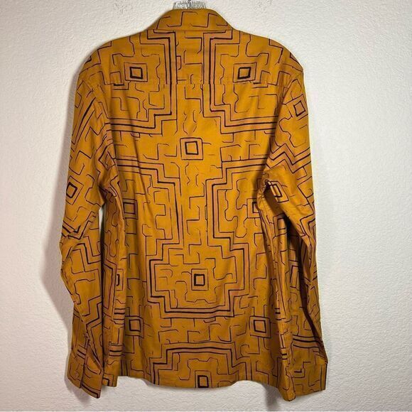 International Concept‎ Yellow Geometric Long Sleeves Button Down Shirt Womens S - Picture 3 of 7